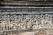 Candi Panataran - Main Temple. Krishnayana reliefs. The spoils of victory, female captives from Yawana. 